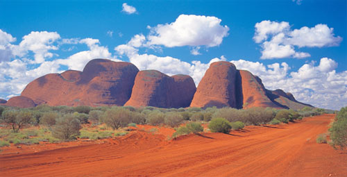 View of the Olgas, Kata Tjuta red-centre