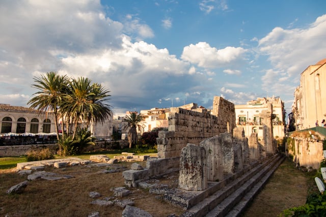 Remnants of Apollo Temple in Siracusa