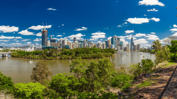 Panoramic View Of Brisbane From Kangaroo Point